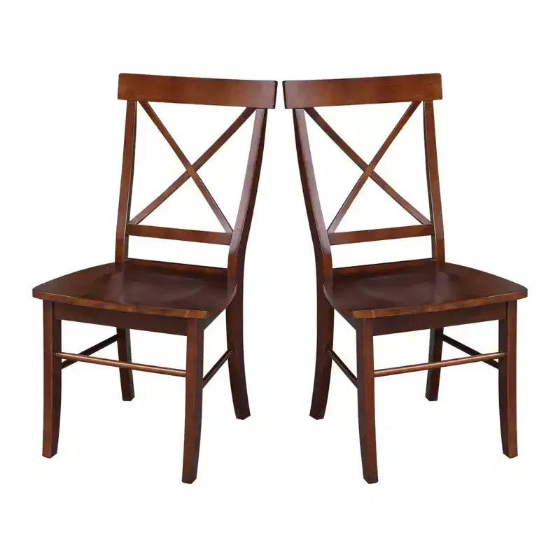Set di 2 sedie con schienale a X in legno massello - International Concepts