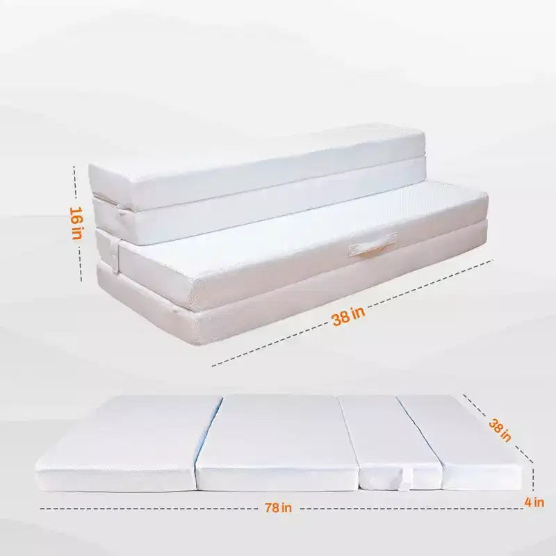 Divano Letto Pieghevole Cheer Collection a 4 Sezioni con 1 Strato in Memory Foam Imbottito in Gel