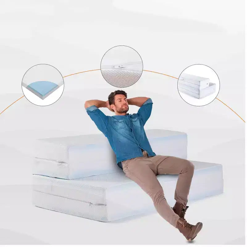 Divano Letto Pieghevole Cheer Collection a 4 Sezioni con 1 Strato in Memory Foam Imbottito in Gel