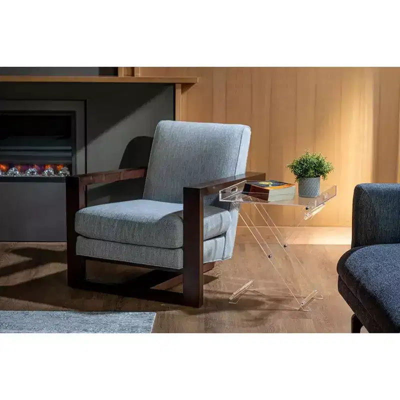 Tavolino con vassoio pieghevole in acrilico Designstyles con maniglie, lussuoso accento per l'arredamento di casa, perfetto per uno spazio tavolo comodo e portatile