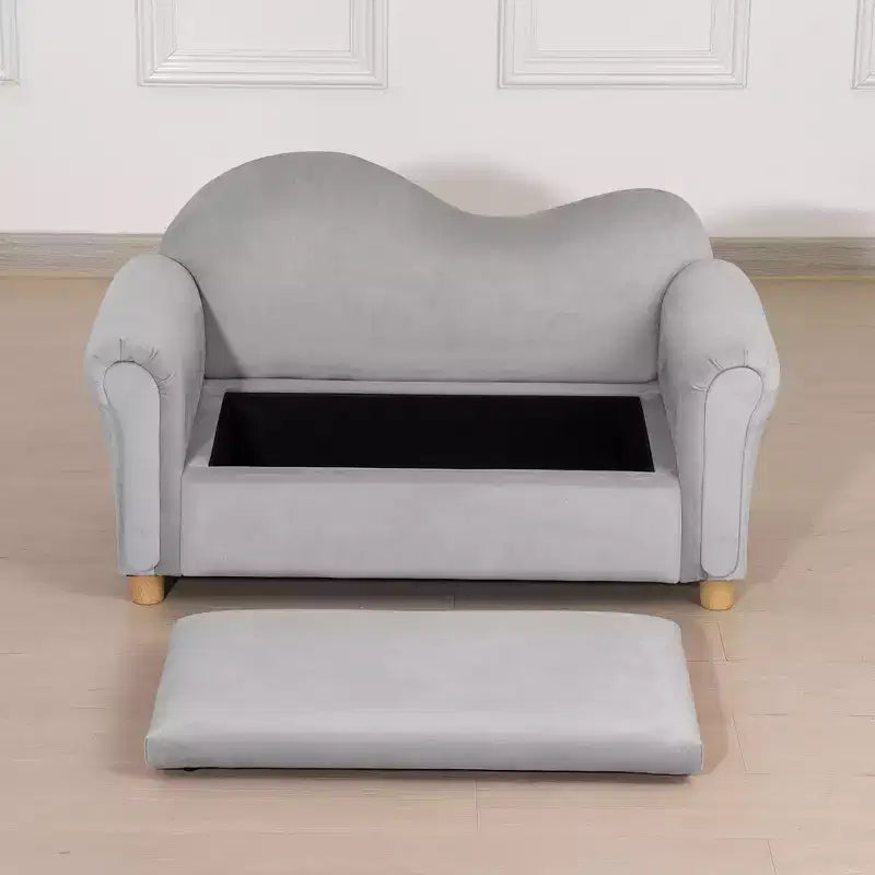 Divano per bambini Qaba, sedia con braccioli in legno per bambini in età prescolare, divanetto per bambini per la camera dei bambini, asilo con vano portaoggetti nascosto