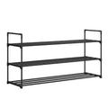Home-Complete 3-Tier Shoe Rack for 15 Pairs, Black