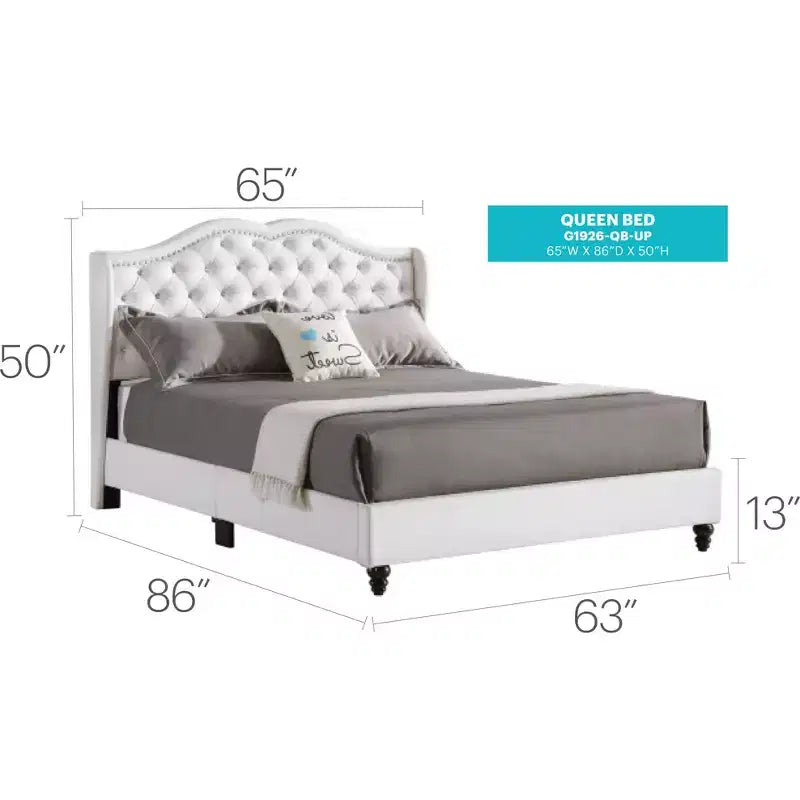 Passion Furniture Joy Jewel Letto a pannelli trapuntato Queen