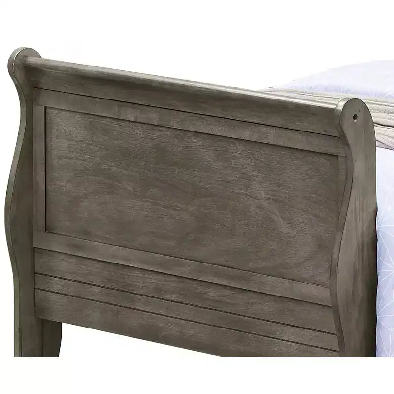 Passion Furniture Letto a slitta singolo Louis Philippe con testiera e pediera