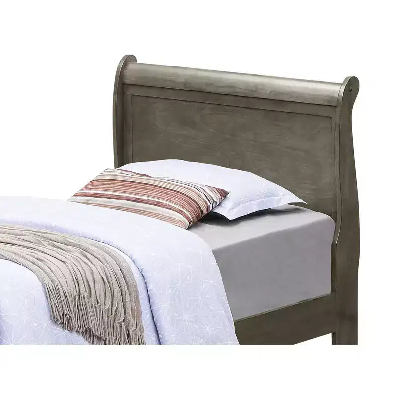 Passion Furniture Letto a slitta singolo Louis Philippe con testiera e pediera