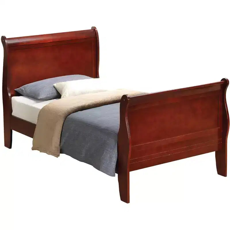 Passion Furniture Letto a slitta singolo Louis Philippe con testiera e pediera
