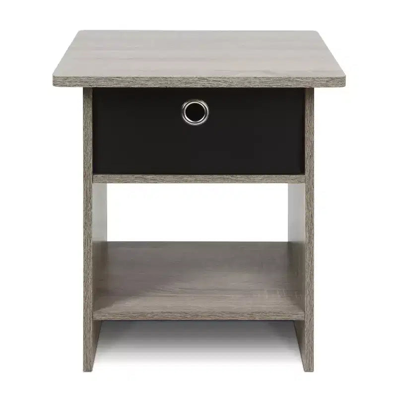 Furinno Comodino con Cassetto, Ripiano Portaoggetti, Tavolino da Notte o da Divano, Rovere Francese