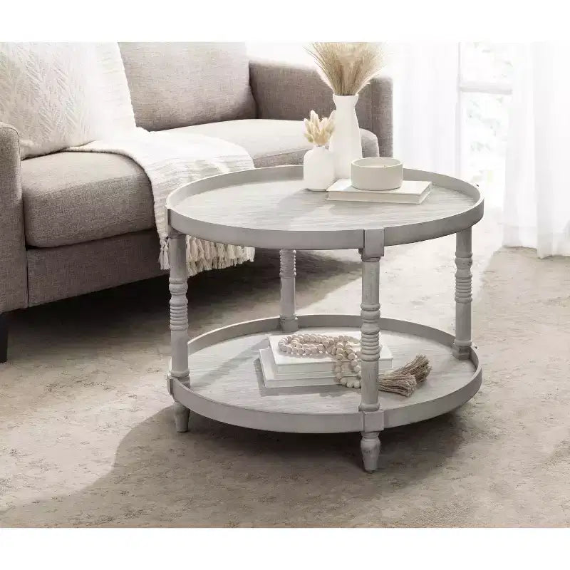 Tavolino rotondo in legno Kate and Laurel Bellport