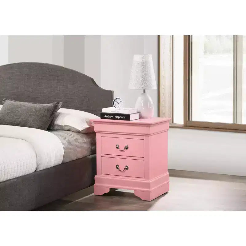 Comodino a 2 cassetti Passion Furniture Louis Philippe (24 pollici A X 21 pollici L X 16 pollici P)