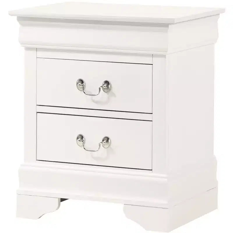 Comodino a 2 cassetti Passion Furniture Louis Philippe (24 pollici A X 21 pollici L X 16 pollici P)