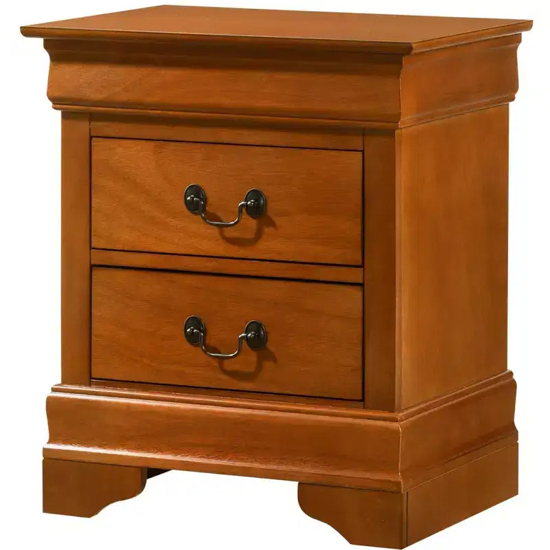 Comodino a 2 cassetti Passion Furniture Louis Philippe (24 pollici A X 21 pollici L X 16 pollici P)