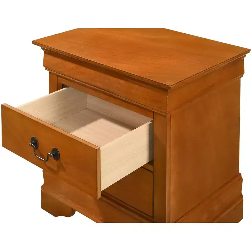 Comodino a 2 cassetti Passion Furniture Louis Philippe (24 pollici A X 21 pollici L X 16 pollici P)