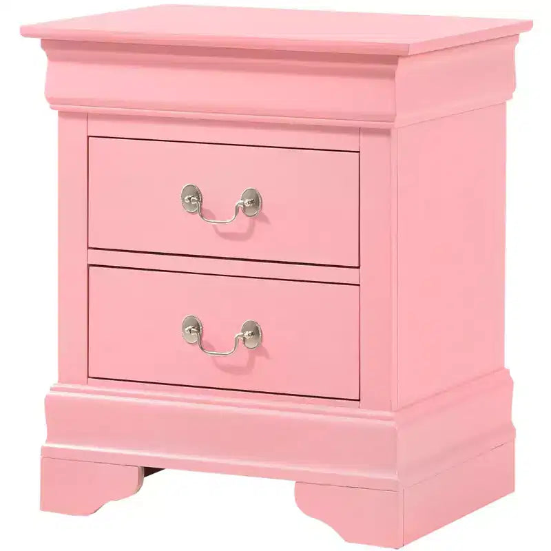 Comodino a 2 cassetti Passion Furniture Louis Philippe (24 pollici A X 21 pollici L X 16 pollici P)