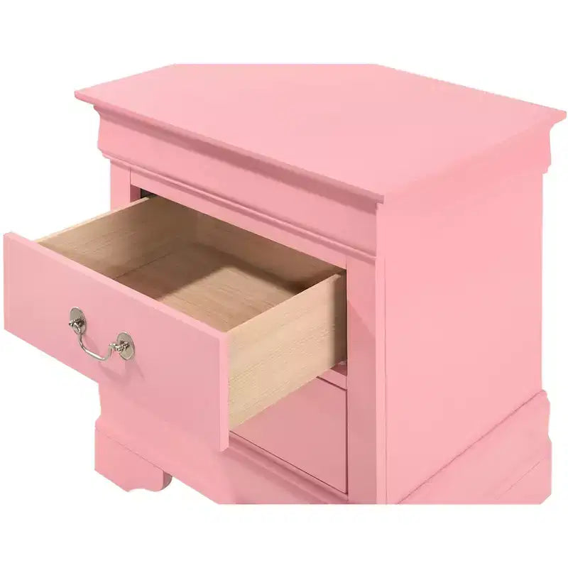 Comodino a 2 cassetti Passion Furniture Louis Philippe (24 pollici A X 21 pollici L X 16 pollici P)