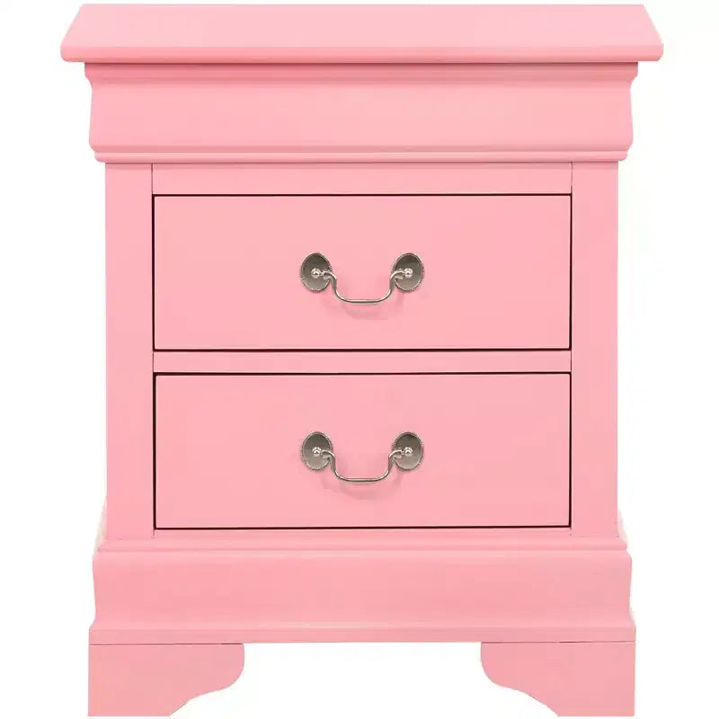 Comodino a 2 cassetti Passion Furniture Louis Philippe (24 pollici A X 21 pollici L X 16 pollici P)