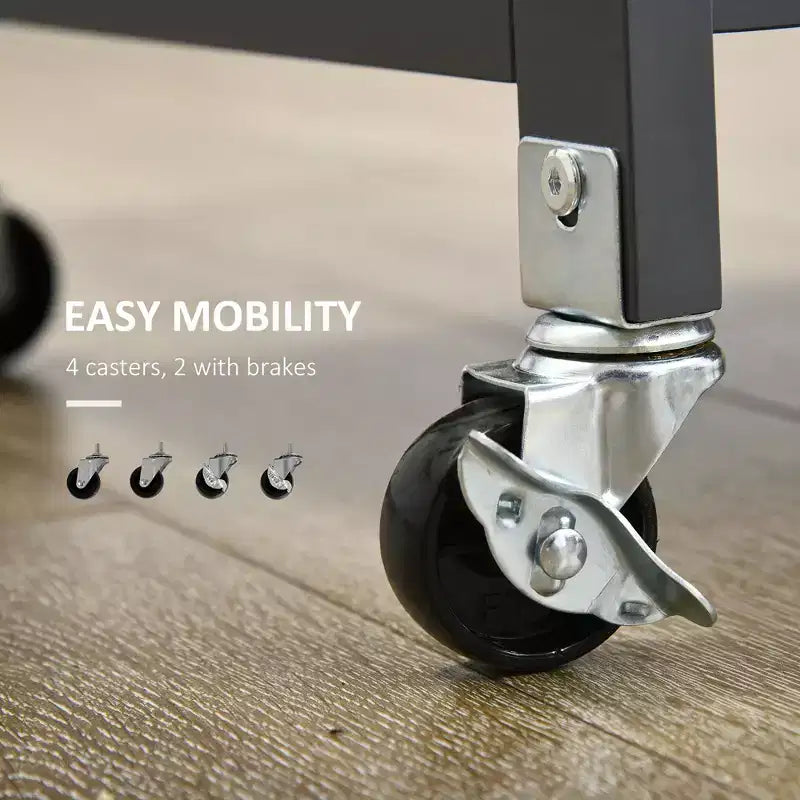 Carrello da Cucina Bianco con Ruote, Cassetto, Armadietto e Ripiani – 1 Persona