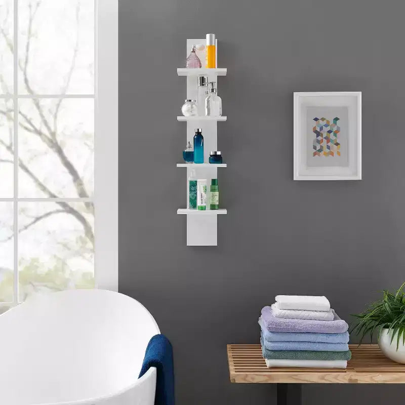 Scaffale a colonna con struttura a spina, 4 ripiani, 39,5 x 9, linea Utility - Danya B.