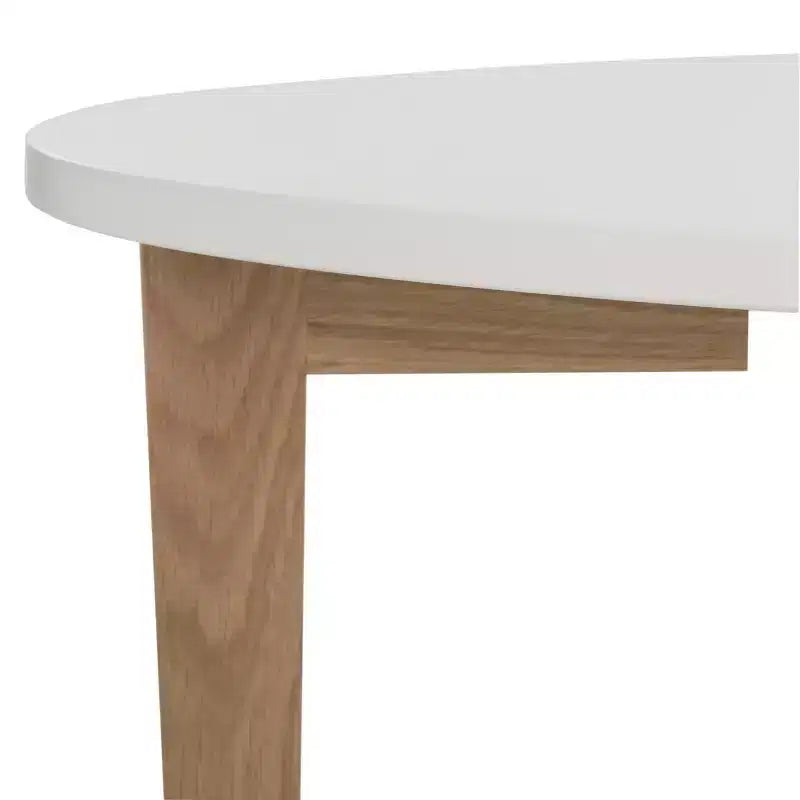 Tavolino Ovale Woodruff - Bianco/Rovere - Safavieh