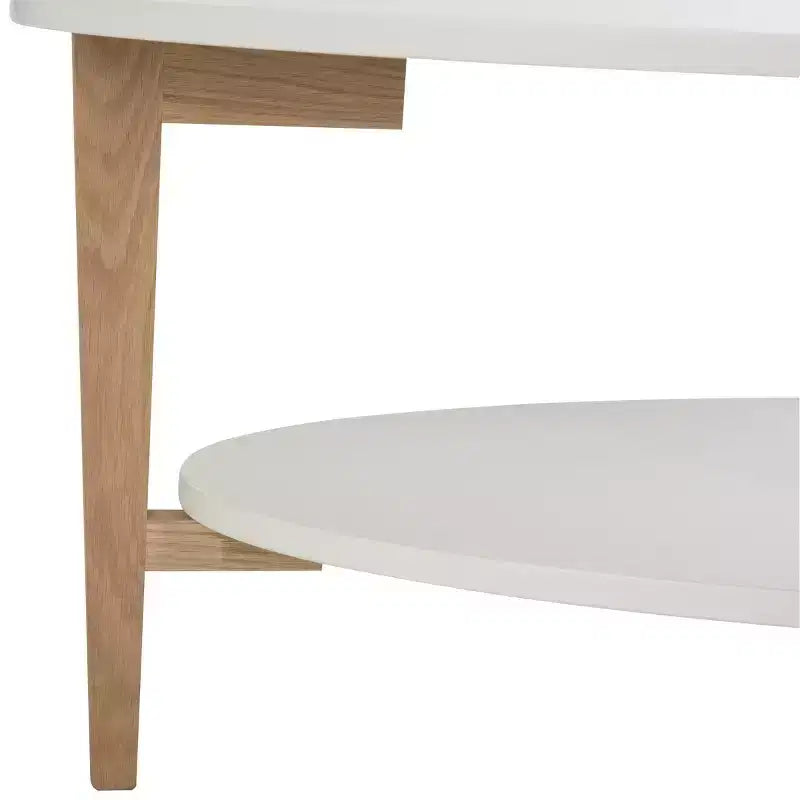 Tavolino Ovale Woodruff - Bianco/Rovere - Safavieh