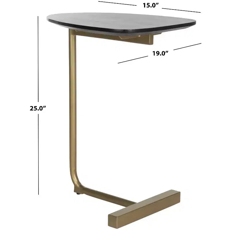 Tavolino ad C Kaiya - ACC3703A - Nero/Oro - Safavieh