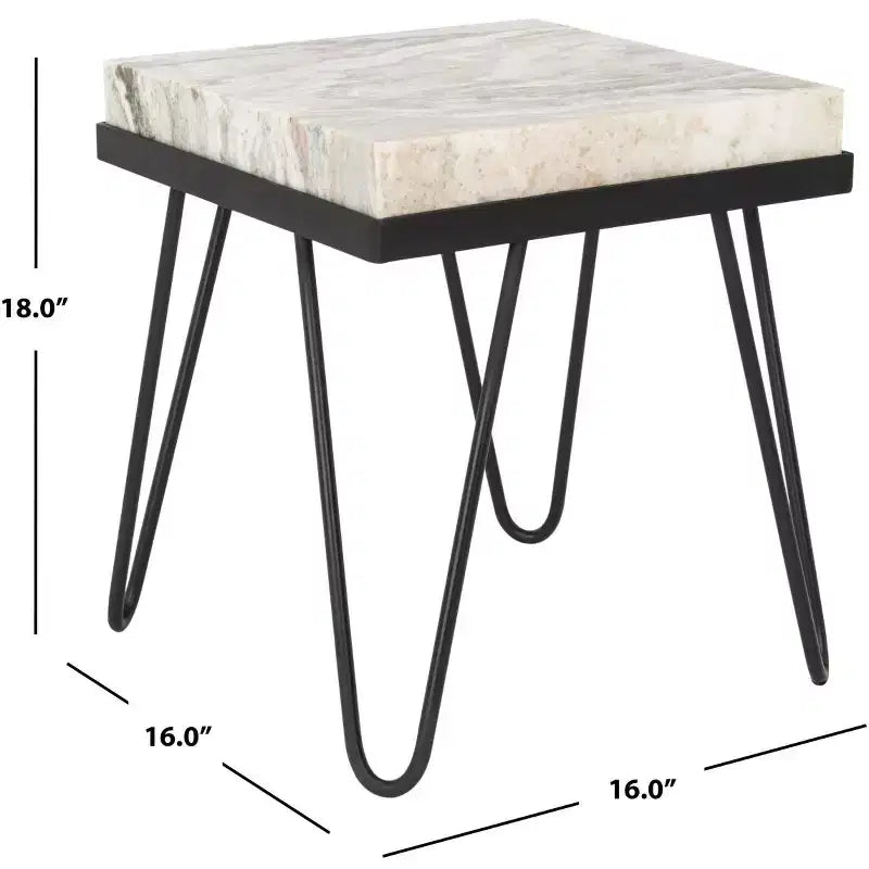 Tavolino d'appoggio Jada Stone - ACC3705 - Grigio/Nero Multicolore - Safavieh