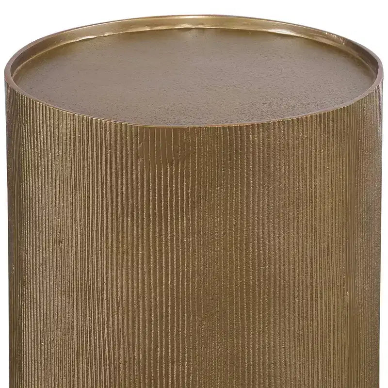 Tavolino d'appoggio rotondo Uttermost Glam in alluminio 12" largo oro antico per soggiorno camera da letto comodino ingresso casa ufficio bagno