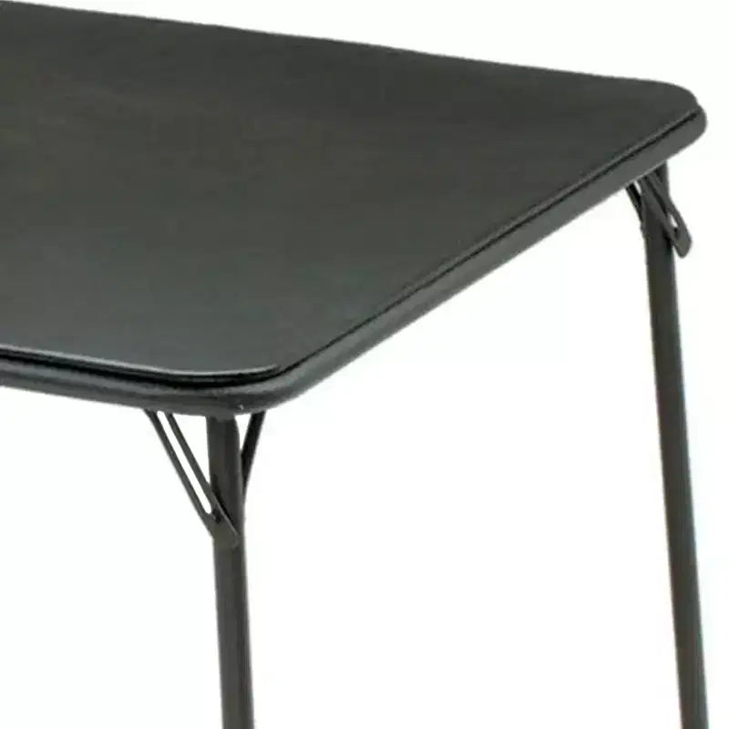 MECO 084U49.801 Tavolo da gioco pieghevole quadrato 34 x 34 in metallo d'acciaio Sudden Comfort Indoor/Outdoor, nero