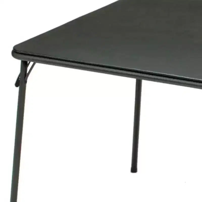 MECO 084U49.801 Tavolo da gioco pieghevole quadrato 34 x 34 in metallo d'acciaio Sudden Comfort Indoor/Outdoor, nero