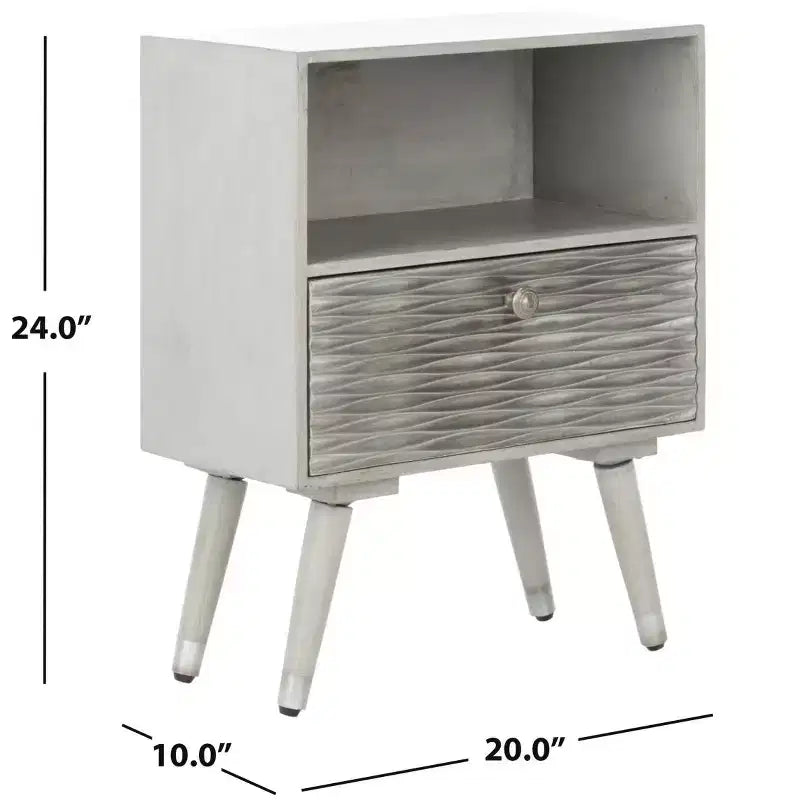 Comodino con 1 cassetto Brandy - NST5301 - Noce Grigio - Safavieh