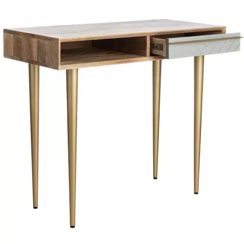 Scrivania Leni - DSK9003 - Naturale/Ottone - Safavieh