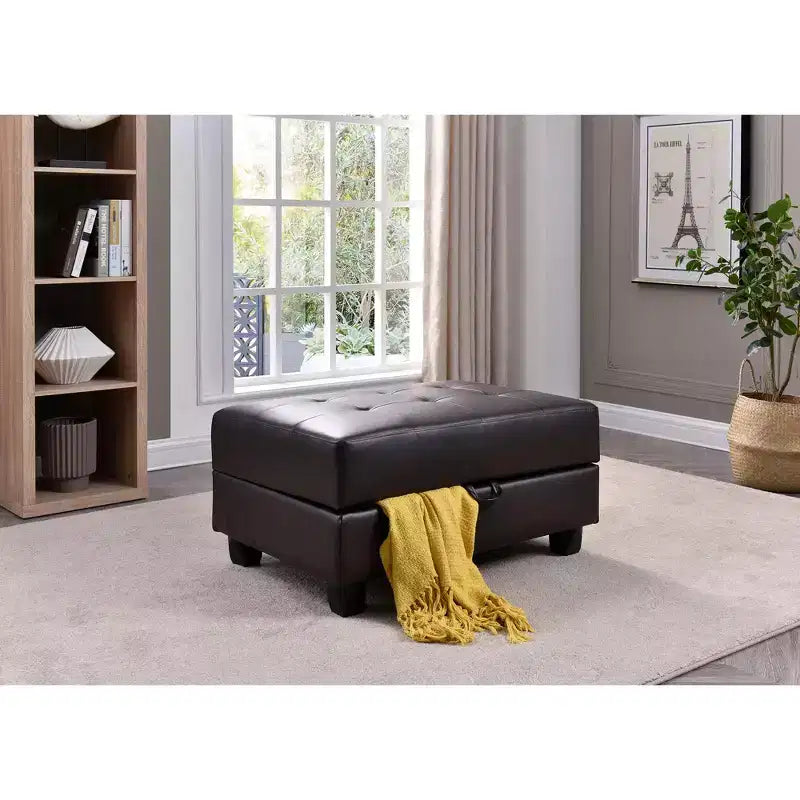Passion Furniture Revere pouf contenitore imbottito in ecopelle