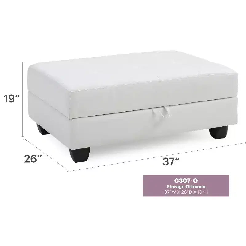 Passion Furniture Revere pouf contenitore imbottito in ecopelle