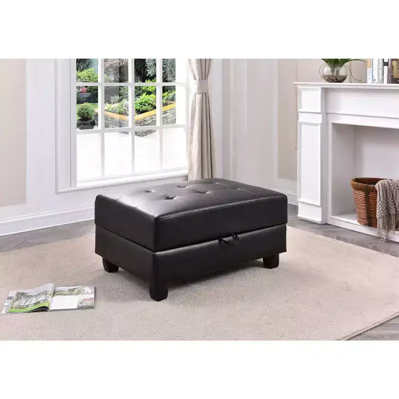 Passion Furniture Revere pouf contenitore imbottito in ecopelle