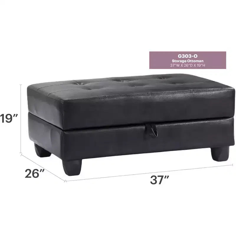 Passion Furniture Revere pouf contenitore imbottito in ecopelle