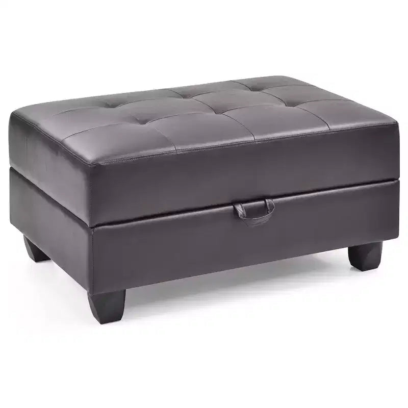 Passion Furniture Revere pouf contenitore imbottito in ecopelle