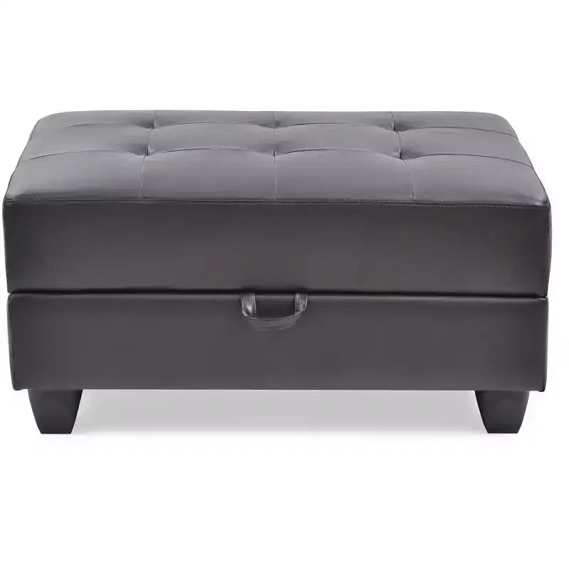 Passion Furniture Revere pouf contenitore imbottito in ecopelle