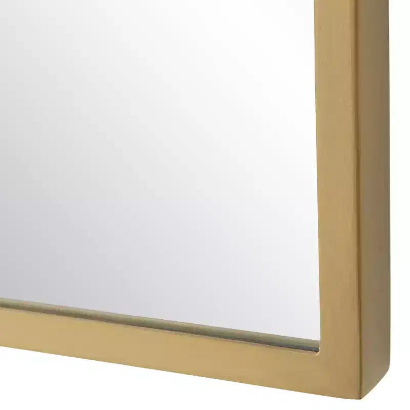Specchio Decorativo da Parete Rettangolare Uttermost con Angoli Curvi e Cornice in Ottone Spazzolato Satinato, Larghezza 18, per Bagno, Camera da Letto, Soggiorno