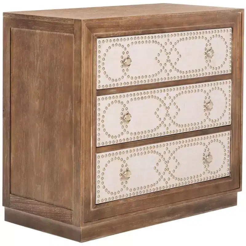 Cassettiera Kenta a 3 cassetti - CHS6415 - Rovere rustico/Lino beige - Safavieh
