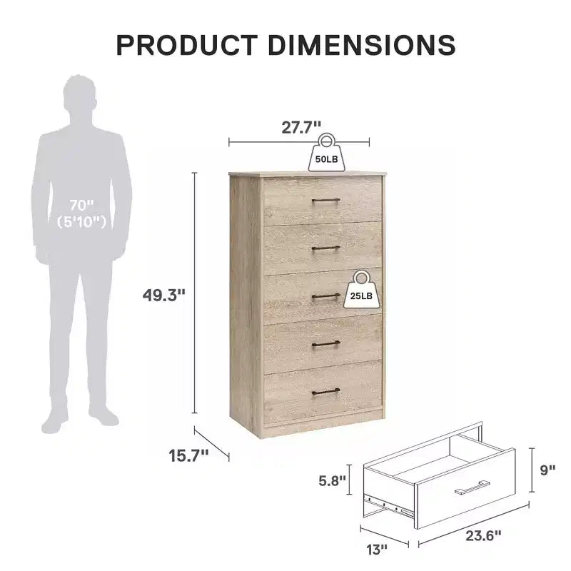 Cassettiera a 4 cassetti Pearce della collezione BrEZ Build di Ameriwood Home