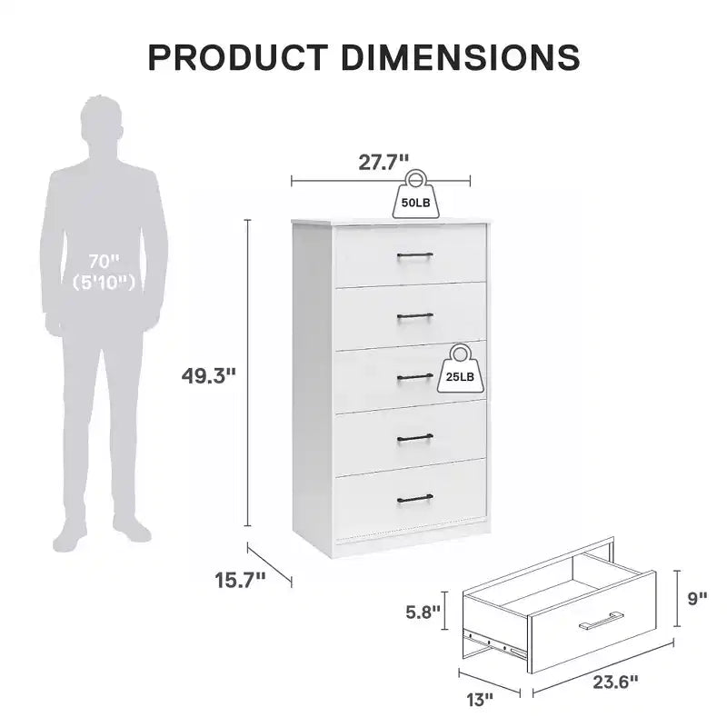Cassettiera a 4 cassetti Pearce della collezione BrEZ Build di Ameriwood Home