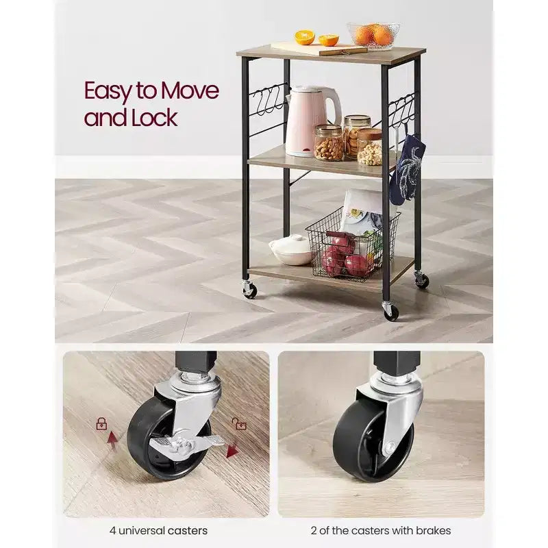 VASAGLE Scaffale da Cucina su Ruote