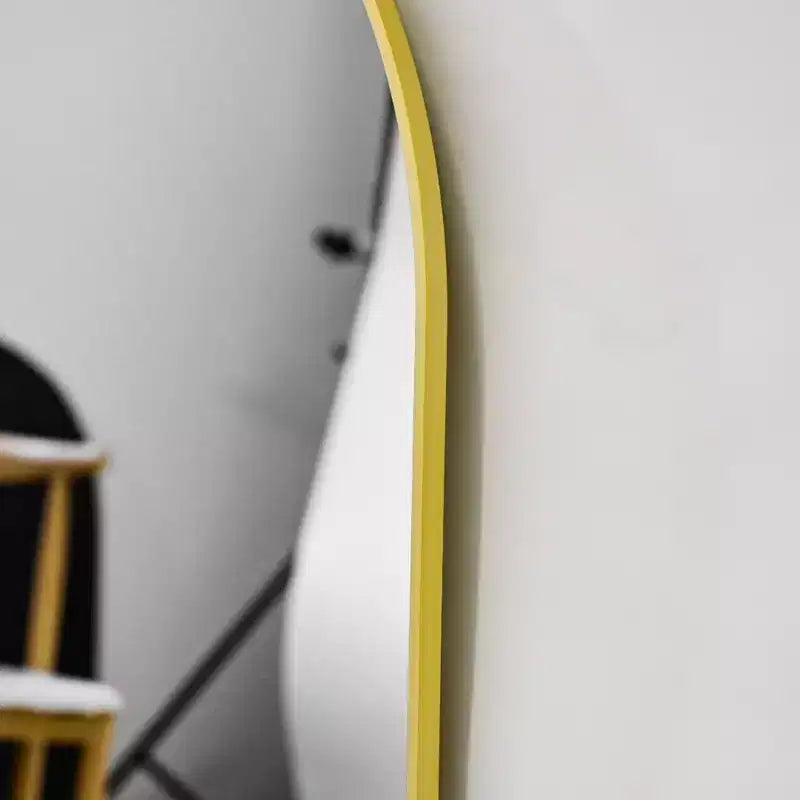 Specchio da parete per bagno HOMLUX, rettangolare, per vanità, verticale o orizzontale, nero/oro