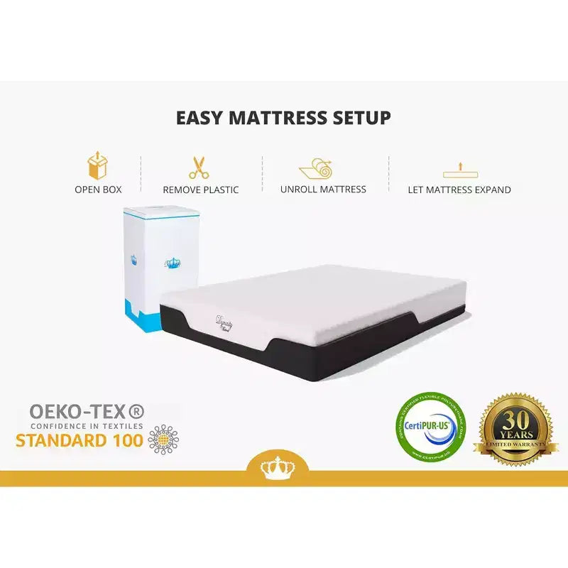 Materasso in memory foam con gel Dynaste Mattress CoolBreeze da 8 pollici per camper e roulotte, RV Queen