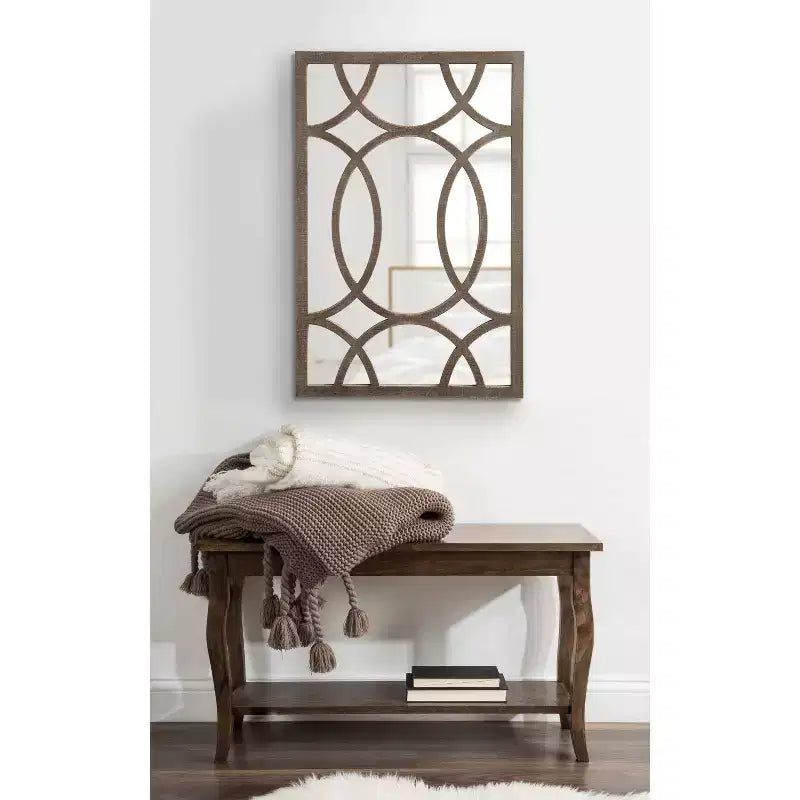 Specchio da parete Kate and Laurel Tolland Wood Panel, 24x36, Marrone rustico