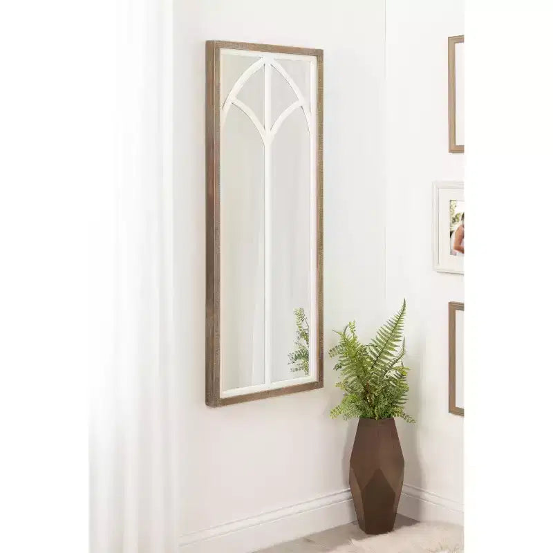 Specchio decorativo rettangolare in MDF Gothard di Kate and Laurel, 48x120 cm, marrone rustico