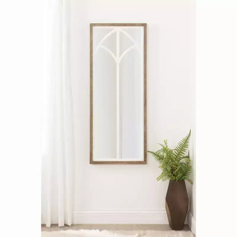 Specchio decorativo rettangolare in MDF Gothard di Kate and Laurel, 48x120 cm, marrone rustico