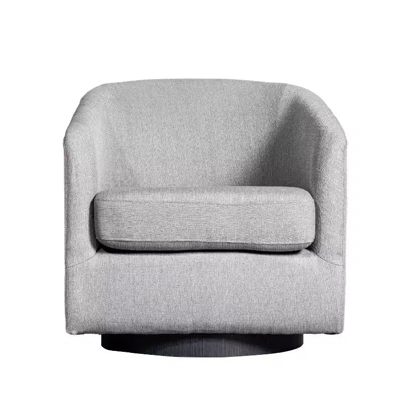 Poltrona a botte commerciale in stile Flash Furniture Landon Club con base girevole in metallo a 360 gradi e braccioli inclinati