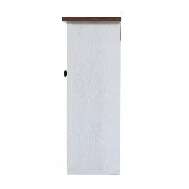 LuxenHome Mobile da Bagno a Muro a 2 Ante in Legno Manifatturato Bianco Stile Rustico
