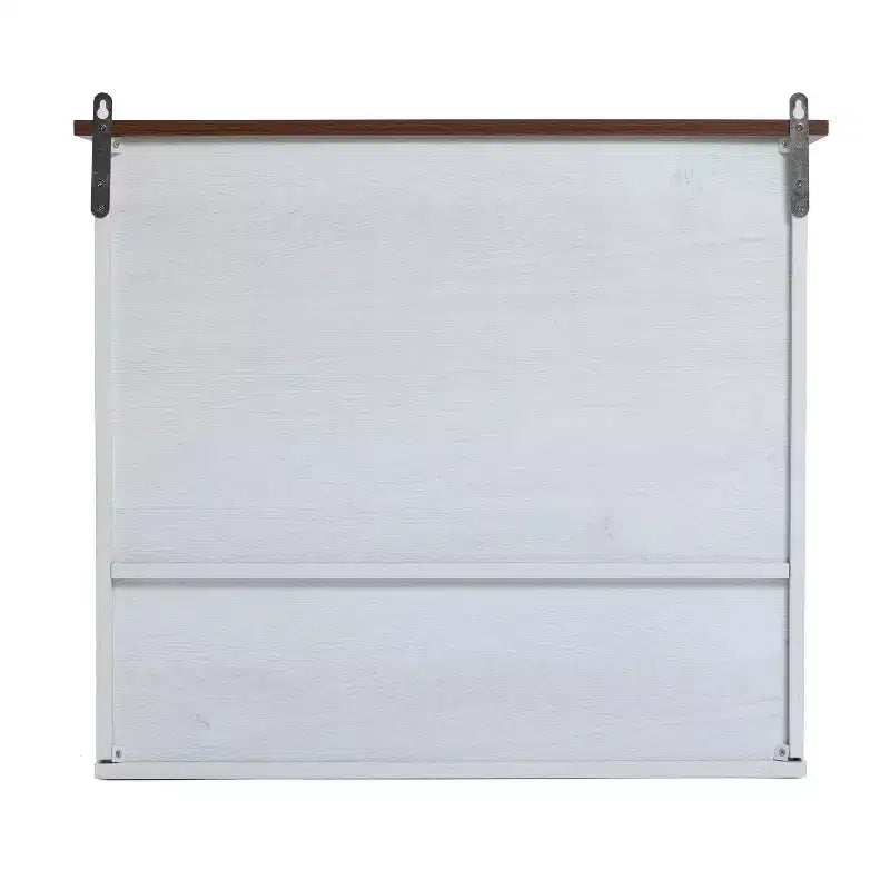LuxenHome Mobile da Bagno a Muro a 2 Ante in Legno Manifatturato Bianco Stile Rustico