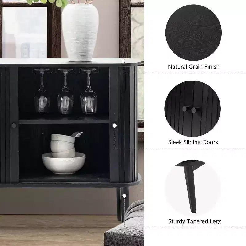 Werrer 63Wide Moderna credenza con ripiano regolabile | HULALA HOME